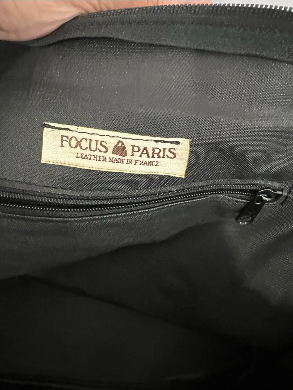 Focus Paris Vintage Classic Black Leather Tote with Gold Hardware